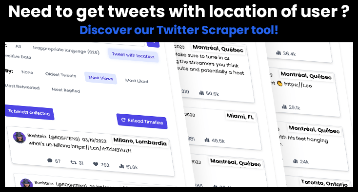 get tweet with location user